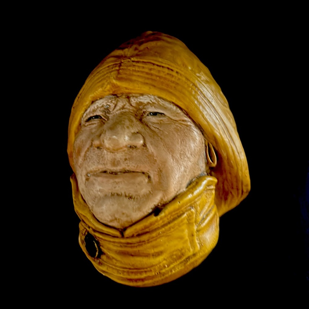 Vintage “Boatman ” chalk-ware hand painted 3D head wall plaque - Picture 1 of 9